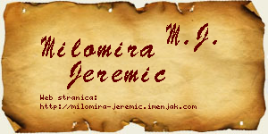 Milomira Jeremić vizit kartica